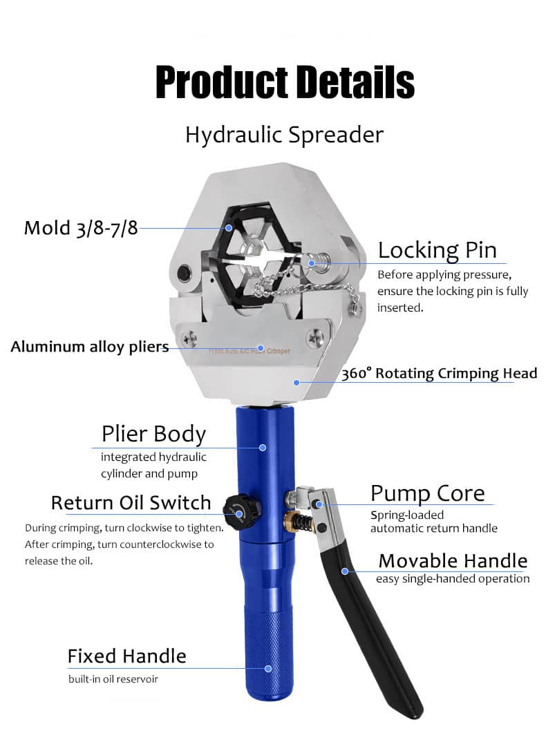 A/C HYDRAULIC HOSE CRIMPING TOOL FULL KIT - AIR CONDITIONING - Foto 9